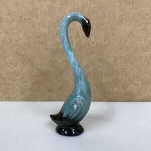 Vtg Blue Mountain Pottery Long Neck Goose Swan Bird Figurine 5” Tall